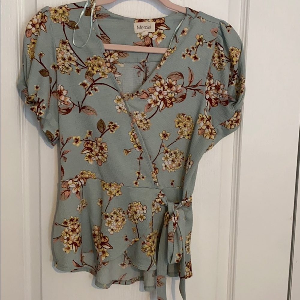 floral wrap blouse very pretty!